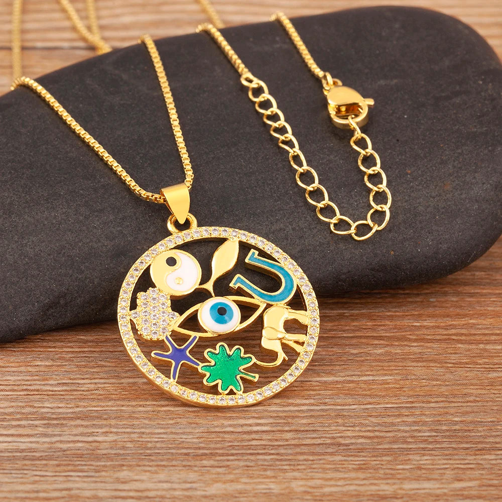 Evil Eye Pendant Necklace For Women Exquisite Round Demon Eyes Choker Wedding Jewelry Gift