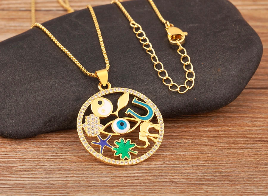 Evil Eye Pendant Necklace For Women Exquisite Round Demon Eyes Choker Wedding Jewelry Gift