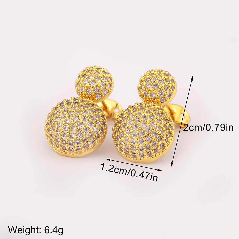 Semi-circular/Square Shape Zircon Irregular Geometric Charm Earrings For Women Luxury Ear Jewelry Accessories