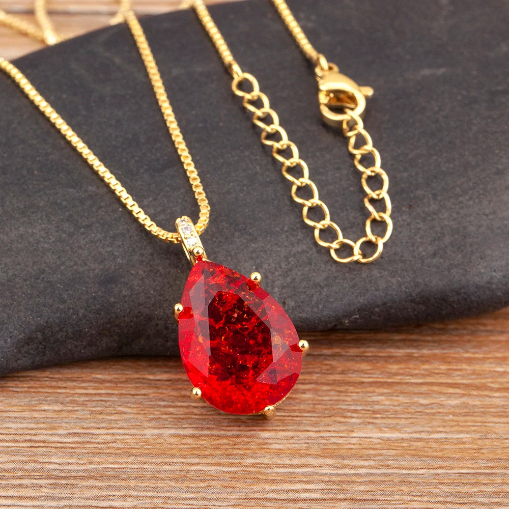 Zircon Charm Pendant Necklace For Women Clavicle Chain Accessories Wedding Party Gifts