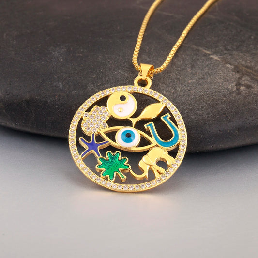 Evil Eye Pendant Necklace For Women Exquisite Round Demon Eyes Choker Wedding Jewelry Gift