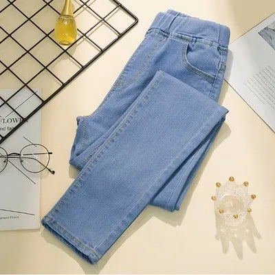 New Elastic waist Woman Vintage Boyfriend Jeans Slim Was Thin Clothes S-6XL Full Length Mom Denim Trousers Vaqueros Mujer