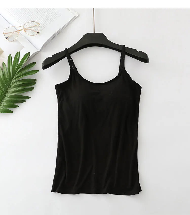 New modal female large size no steel ring integrated five-finger chest pad camisole bottoming shirt slim multicolor