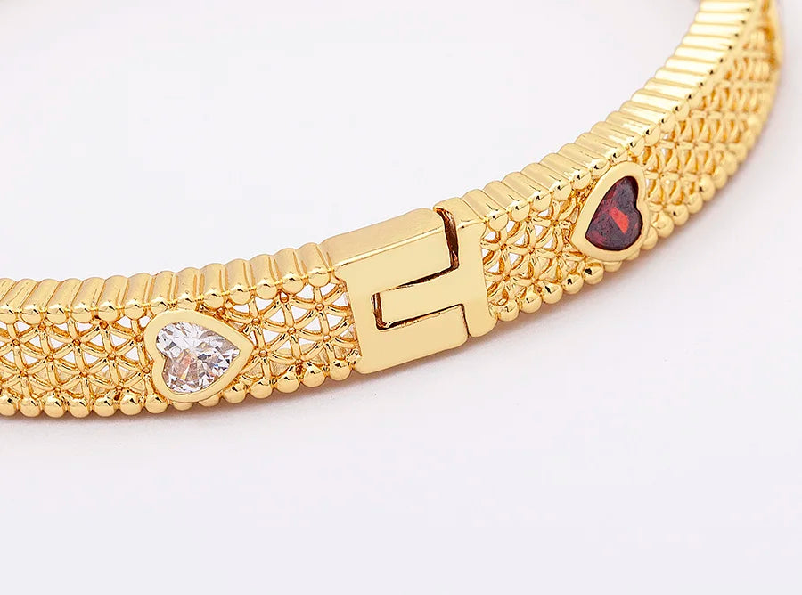 Luxury 14 Styles Famous Brand Jewelry Gold Color Copper Zircon Bangles Female Hollow Crystal Party Gift