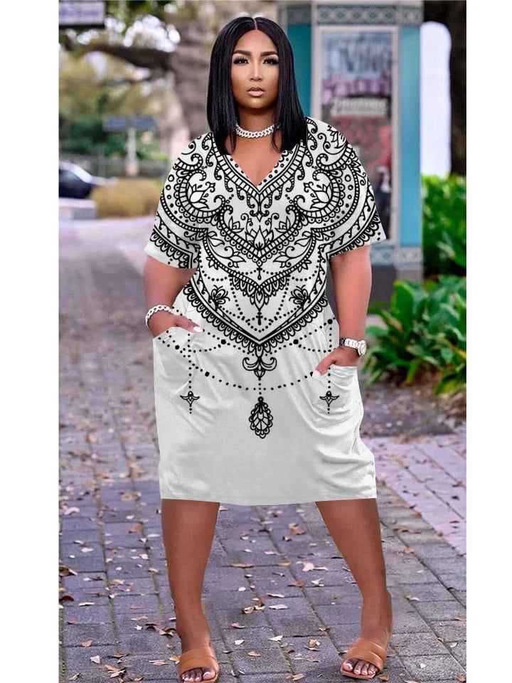 Women’s Bohemian Party Evening Dress Women's Fashion African Dress Female Letter Sexy Sundress Slim