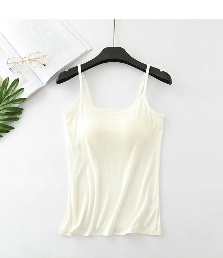 New modal female large size no steel ring integrated five-finger chest pad camisole bottoming shirt slim multicolor