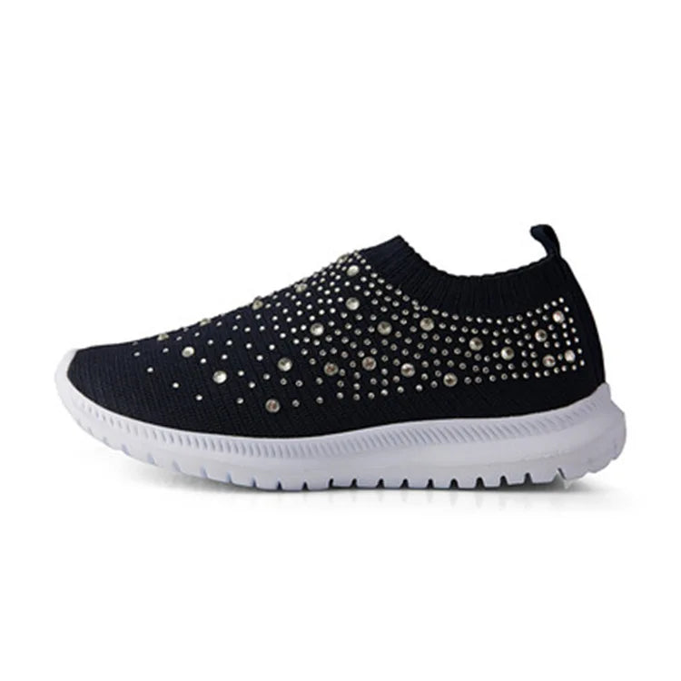 Spring Summer Designer Crystal Mesh Casual Cozy Loafers Running Breathable Vulcanized Shoes