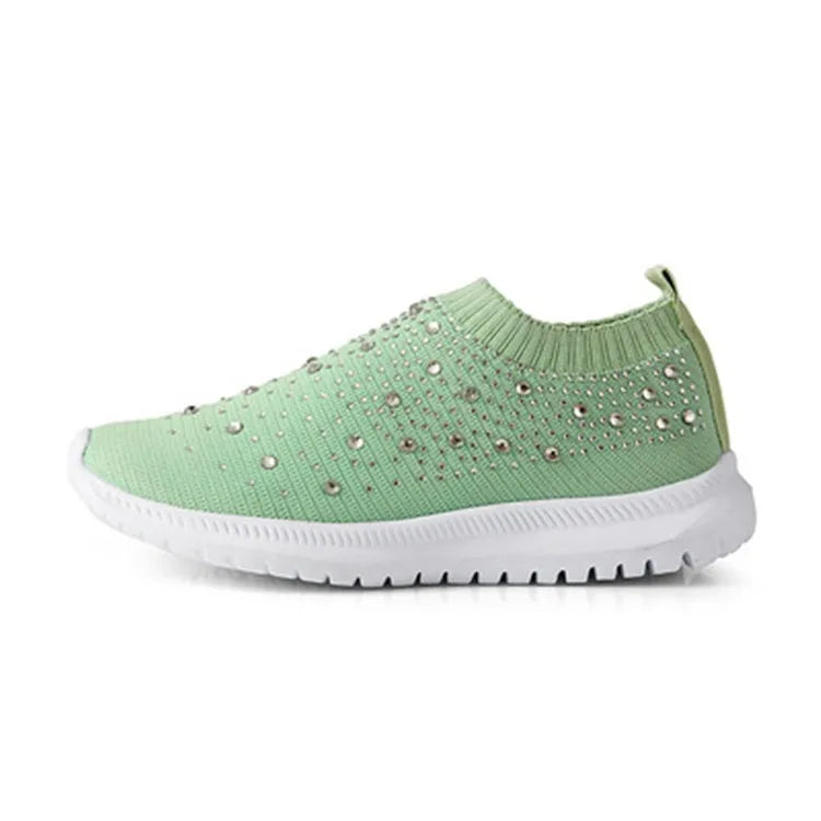 Spring Summer Designer Crystal Mesh Casual Cozy Loafers Running Breathable Vulcanized Shoes