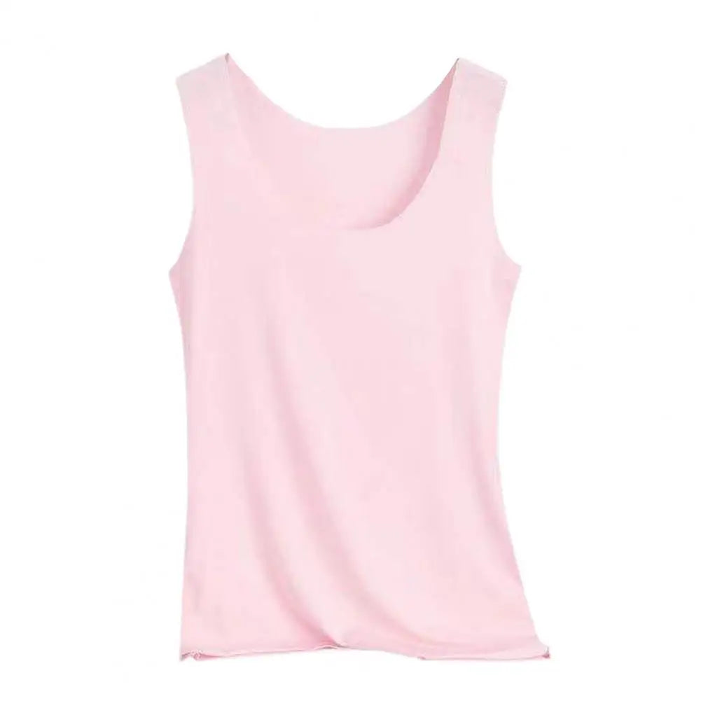 Women Ice Silk Seamless for Tank Top Basic Sleeveless O-Neck Racerback Thin Shirts Plain Solid Color Yoga Vest Undershirt