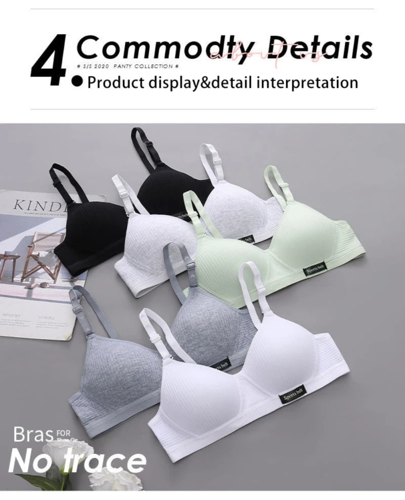 Cotton Sport Underwear For Teens Seamless Girl No Underwire Training Bra Soft Skin-Friendly School Girl Small Size Bra Clothing