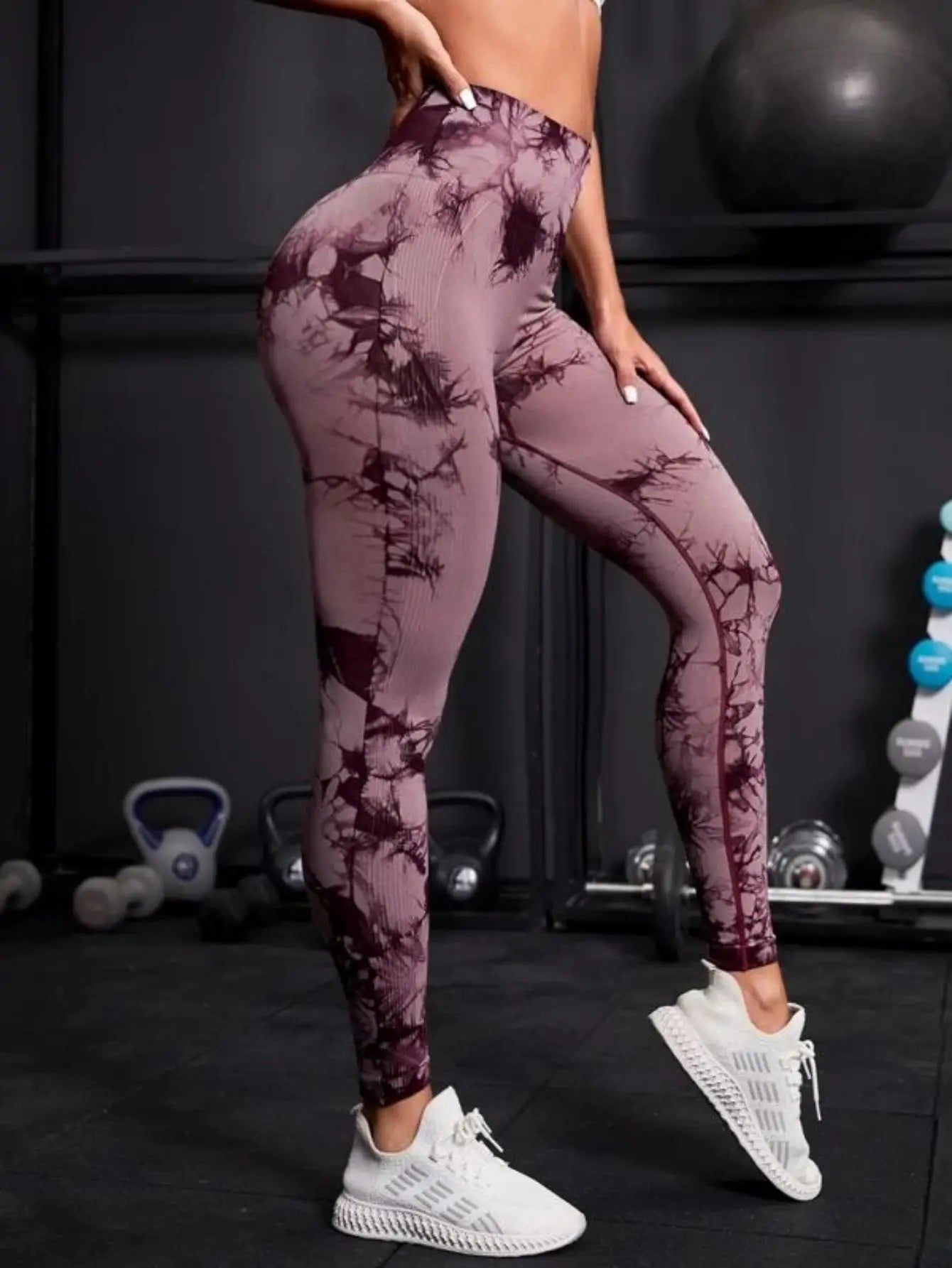 High Waist Leggings Women Tie Dye Leggings Fitness Sports Running Yoga Pants Hip Liftting Elastic Knitting Tights