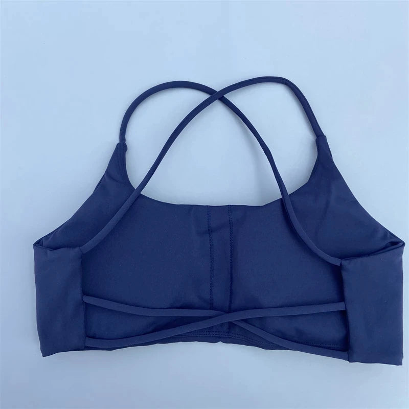 Solid Color Women Fitness Bra soft high strength Tight Sport Top Comprehensive Training Gym Yoga Underwear  Tight With Chest Pad