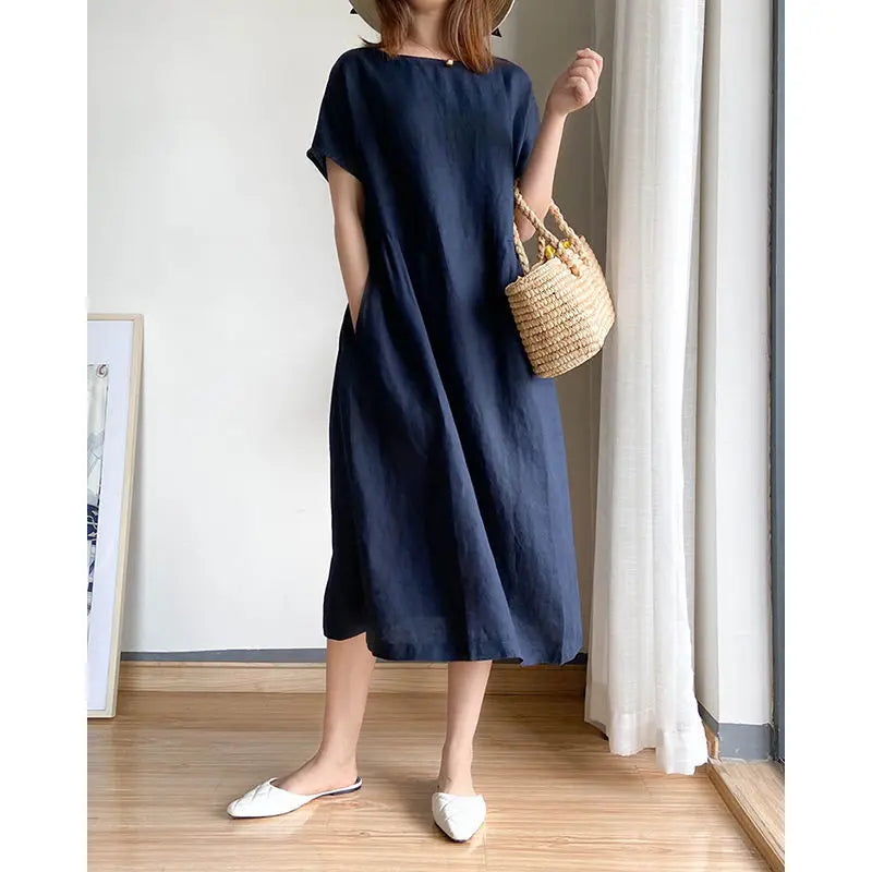 women's loose slimming dress women's summer mid-length skirt