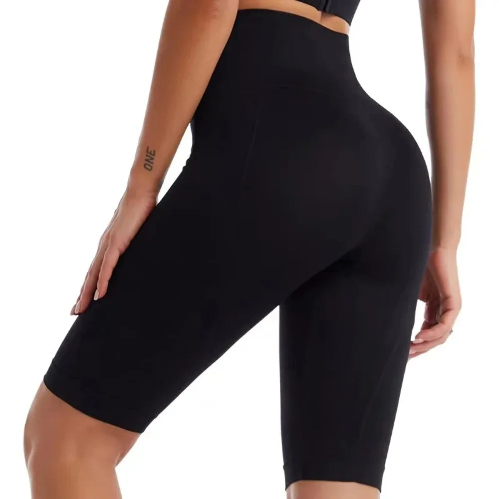 High Waist Sports Biker Shorts Women Naked Feeling Workout Push Up Leggings Tummy Control Yoga Running Fitness Gym Slim Pants