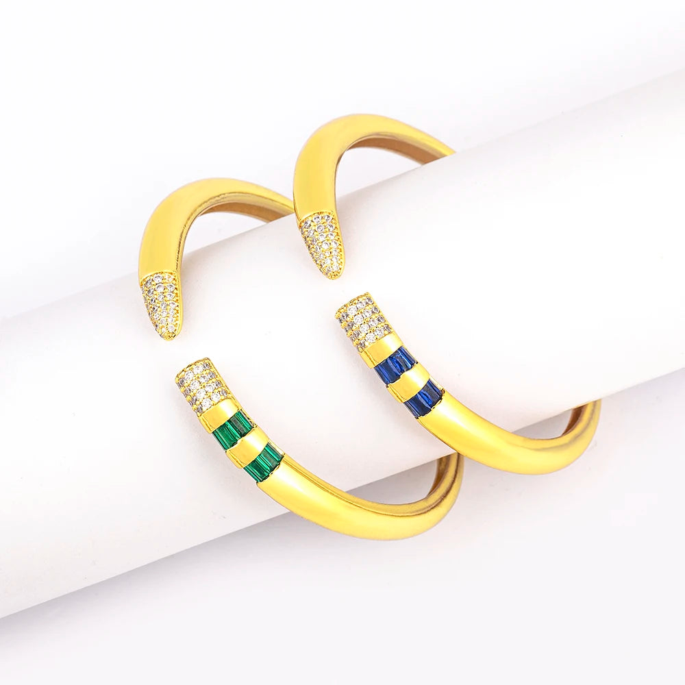 7 Colors Shiny Zircon Opening  Adjustable Bangle Jewelry Gifts