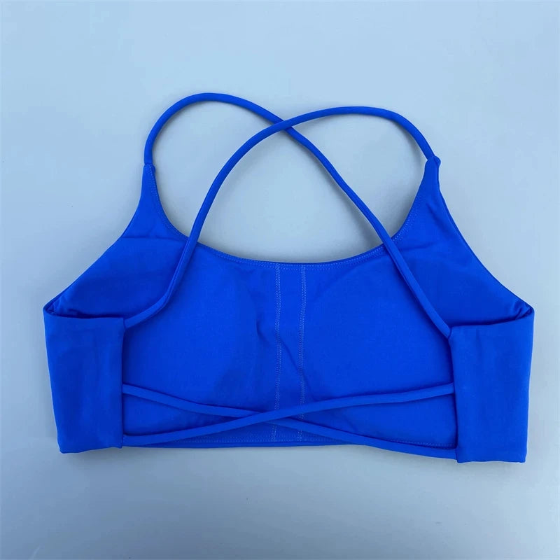 Solid Color Women Fitness Bra soft high strength Tight Sport Top Comprehensive Training Gym Yoga Underwear  Tight With Chest Pad