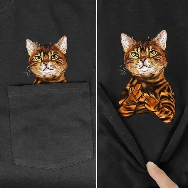 Cotton T-Shirt Summer Animals Cat Dog Printed Tshirt Men for Women Shirt Tops Funny Cotton Black Tees Casual Y2K Clothing