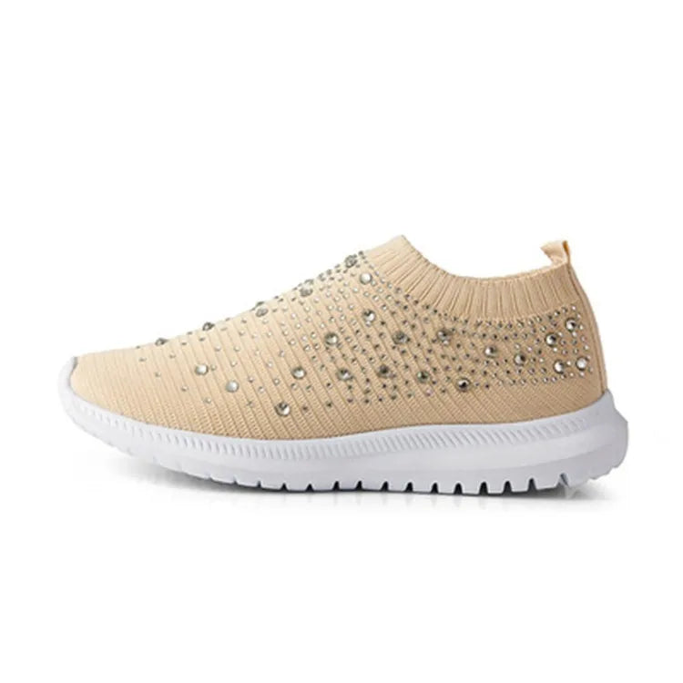 Spring Summer Designer Crystal Mesh Casual Cozy Loafers Running Breathable Vulcanized Shoes