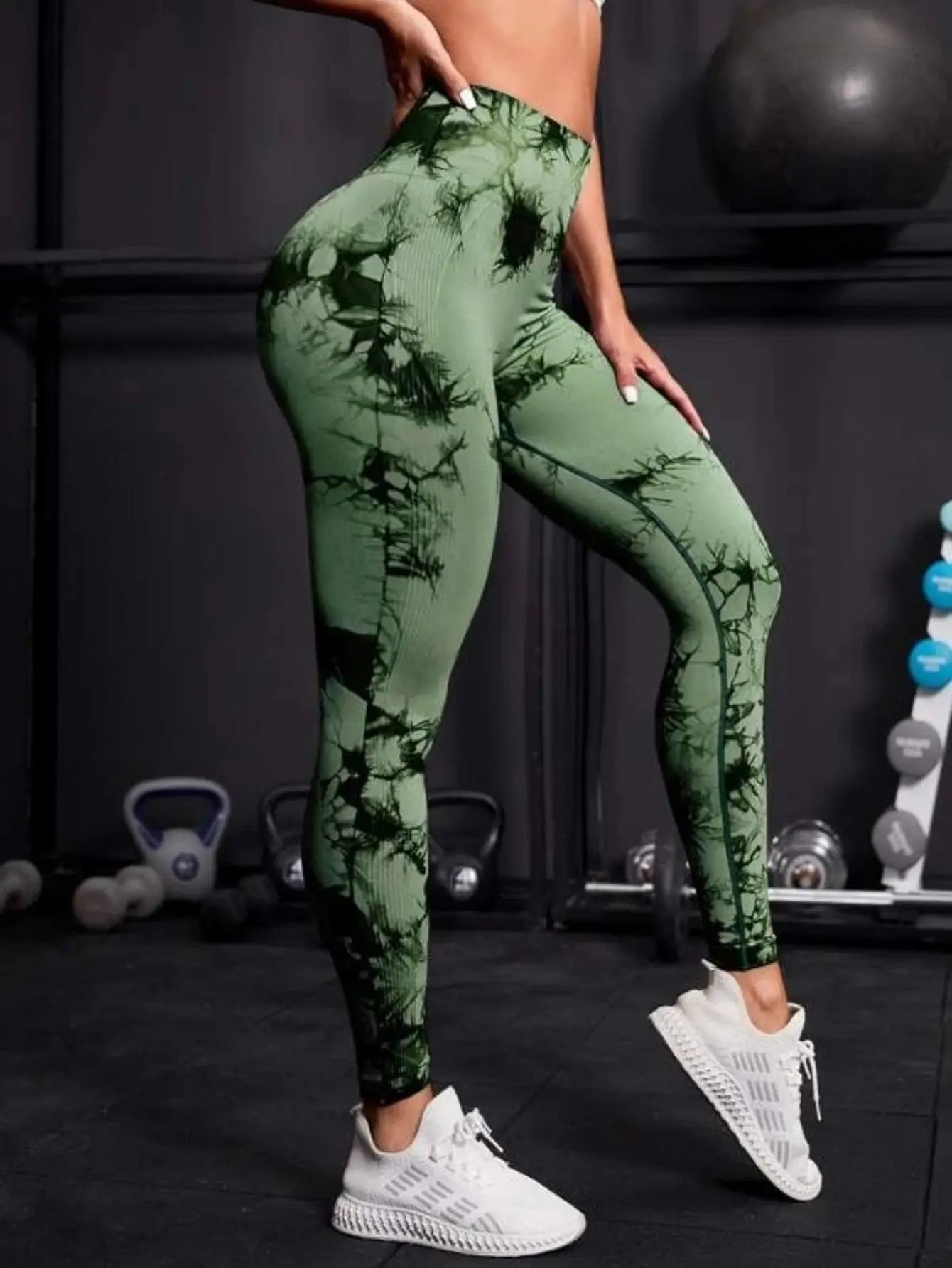 High Waist Leggings Women Tie Dye Leggings Fitness Sports Running Yoga Pants Hip Liftting Elastic Knitting Tights