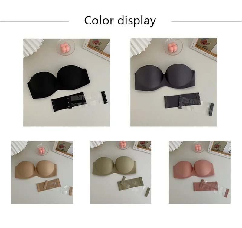 Sexy Strapless Bras Women Wireless Bralette Soft Female Underwear Ladies Seamless Bras Invisible Bra With 2pcs Straps