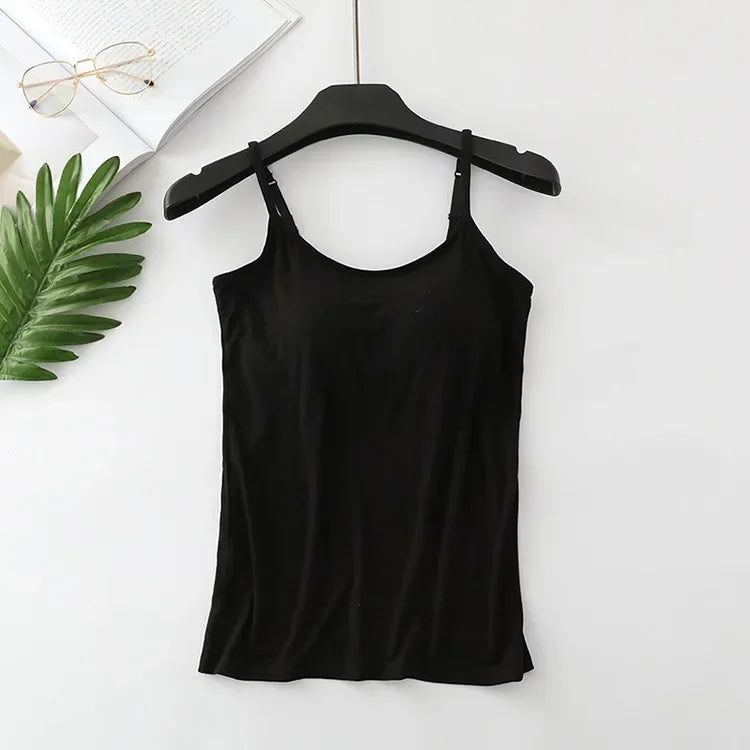 New modal female large size no steel ring integrated five-finger chest pad camisole bottoming shirt slim multicolor