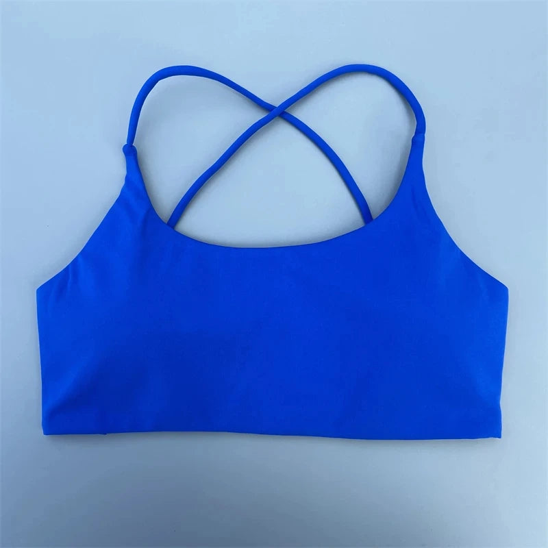 Solid Color Women Fitness Bra soft high strength Tight Sport Top Comprehensive Training Gym Yoga Underwear  Tight With Chest Pad