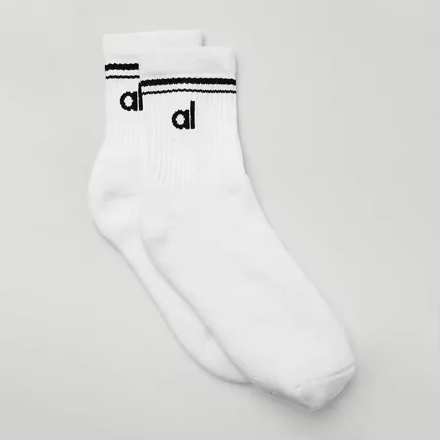 Yoga Women Socks Yoga Sports Casual Socks Cotton Sports Socks Seasonal Unisex Black and White Long Tube Accessories