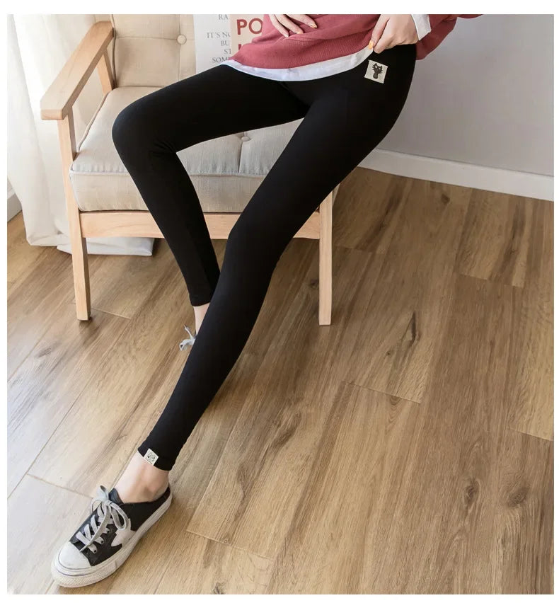 Pregnant Women Adjustable Bottoming Pants Maternity High Waist Tights Pants Women Comfortable Breathable Elastic Leggings