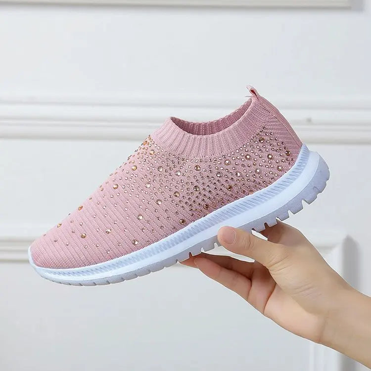 Spring Summer Designer Crystal Mesh Casual Cozy Loafers Running Breathable Vulcanized Shoes