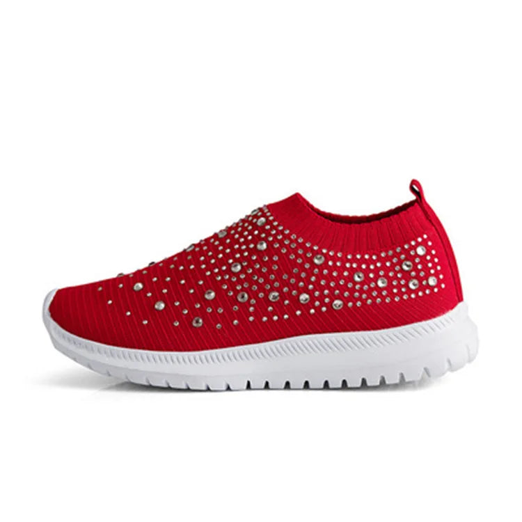 Spring Summer Designer Crystal Mesh Casual Cozy Loafers Running Breathable Vulcanized Shoes