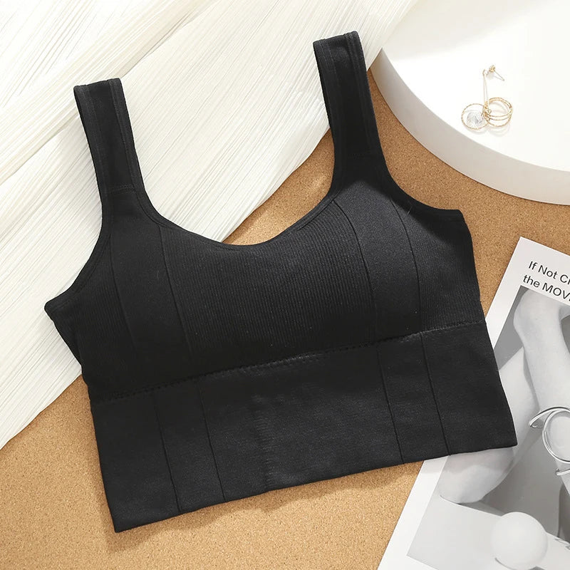 Women's Yoga Sports Bra Fitness Seamless Brassiere Deep U-Shaped Back-Shaping Tube Top Without Steel Ring All-Match Bra