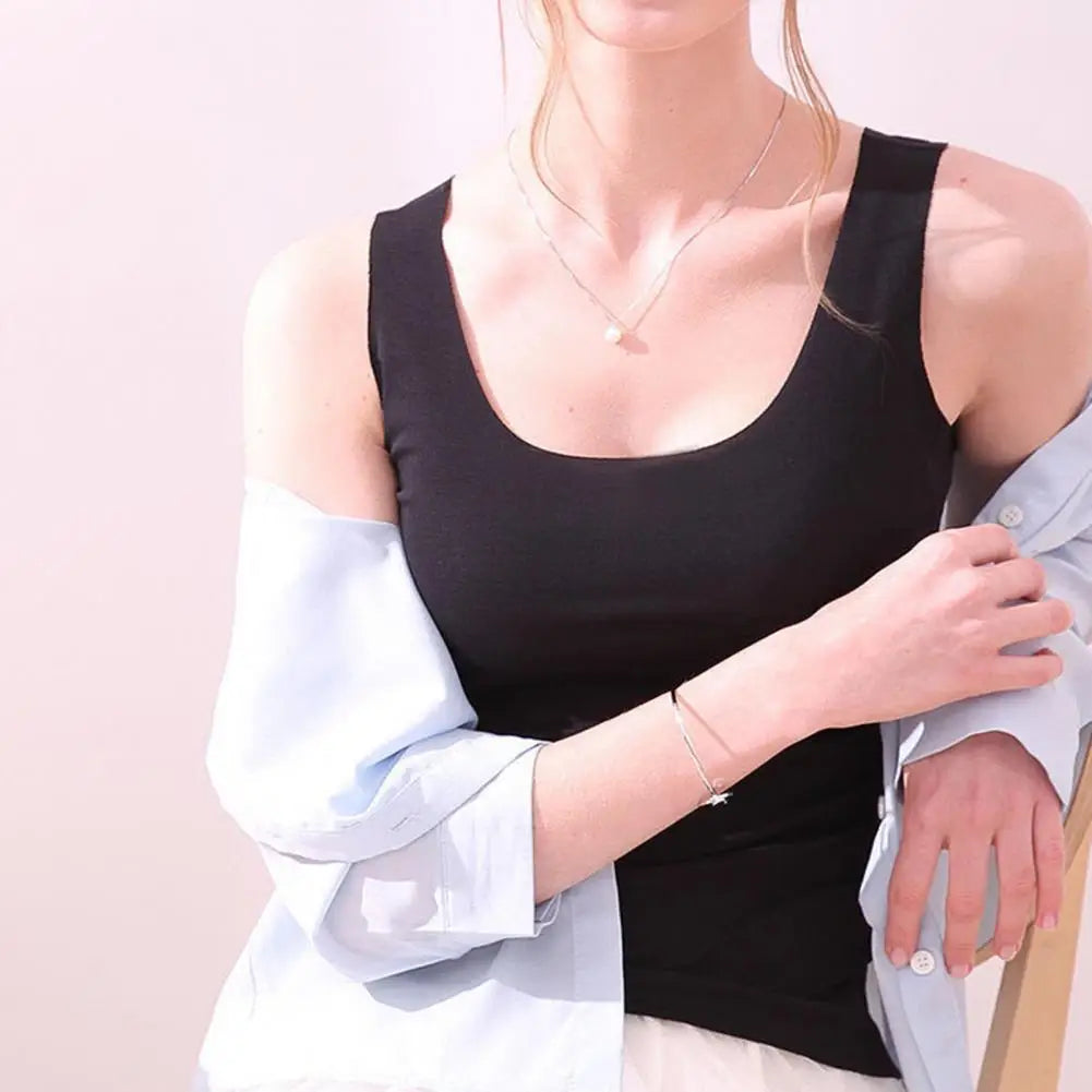 Women Vest T-shirt Summer Ice Silk Vest Women Undershirt Underwear All Match Casual Slim Tank Tops Stretchy Women Blouse Camis