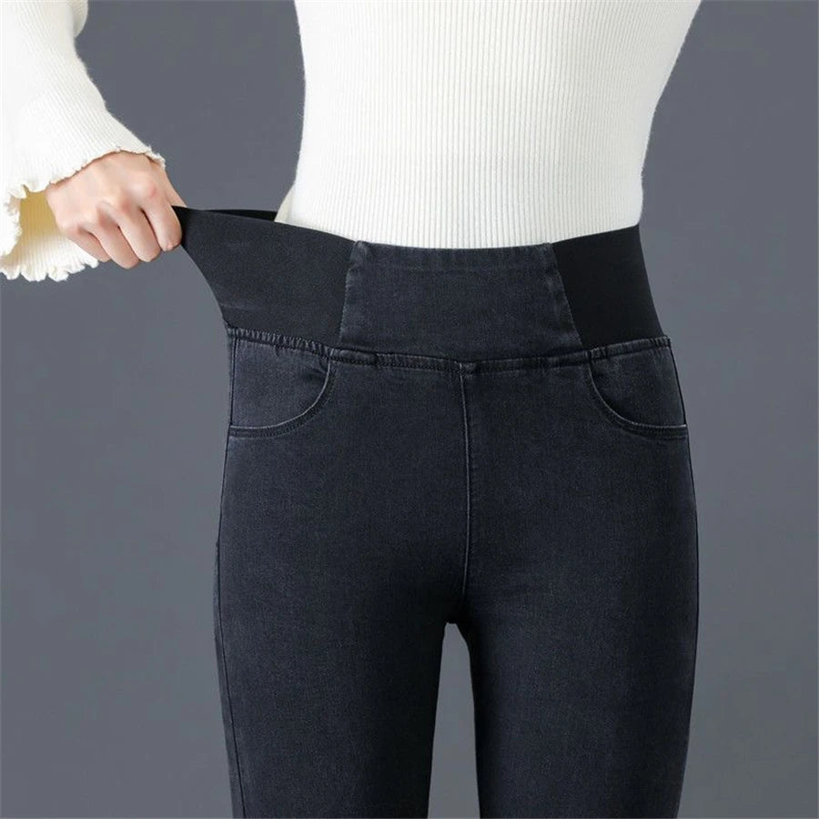 Pencil Jeans Women Spring Fall High Waist Skinny Denim Pants New Korean Casual Stretch Vaqueros Vintage Leggings Kot Pantolon