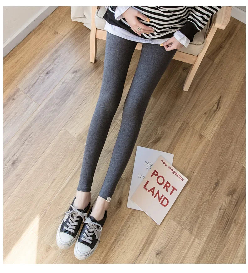 Pregnant Women Adjustable Bottoming Pants Maternity High Waist Tights Pants Women Comfortable Breathable Elastic Leggings