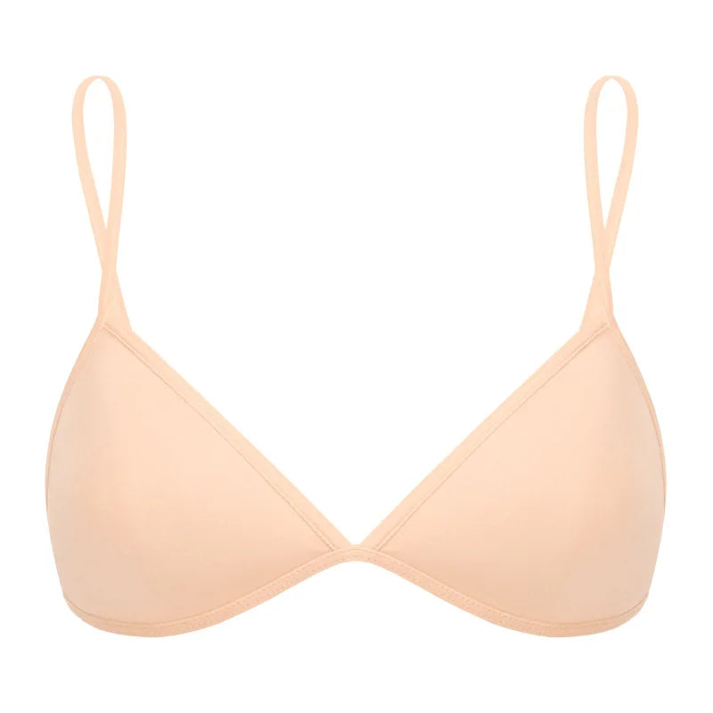 Sexy Thin Seamless Bras Women Triangle Cup Underwear Female Beauty Back Front Buckle Bra Cross Straps Tops Lingerie New