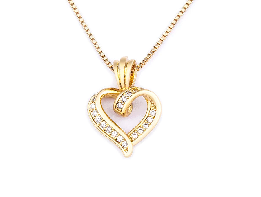 Spiral Design Heart Pendant Necklace For Women Lovers Clavicle Chain Chocker Female Cute Zircon Jewlery