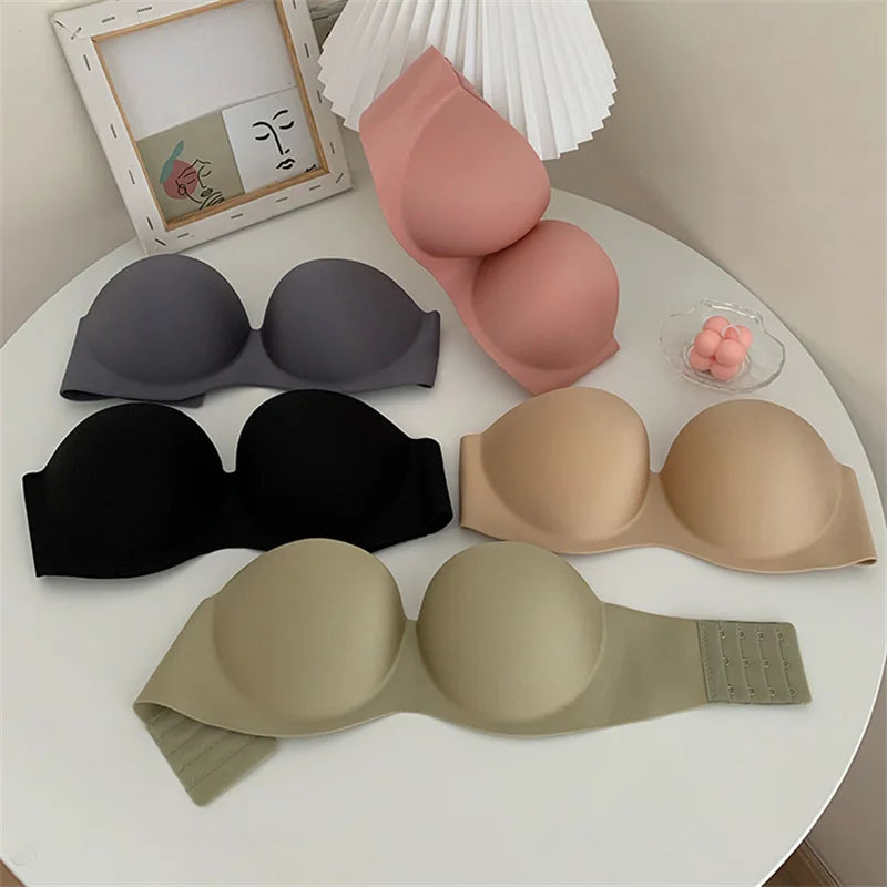 Sexy Strapless Bras Women Wireless Bralette Soft Female Underwear Ladies Seamless Bras Invisible Bra With 2pcs Straps