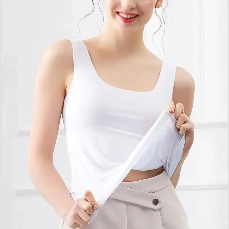 Women Summer Ice Silk Seamless Outside Inside With A All-fit Sleeveless Modal Slimming Suspenders