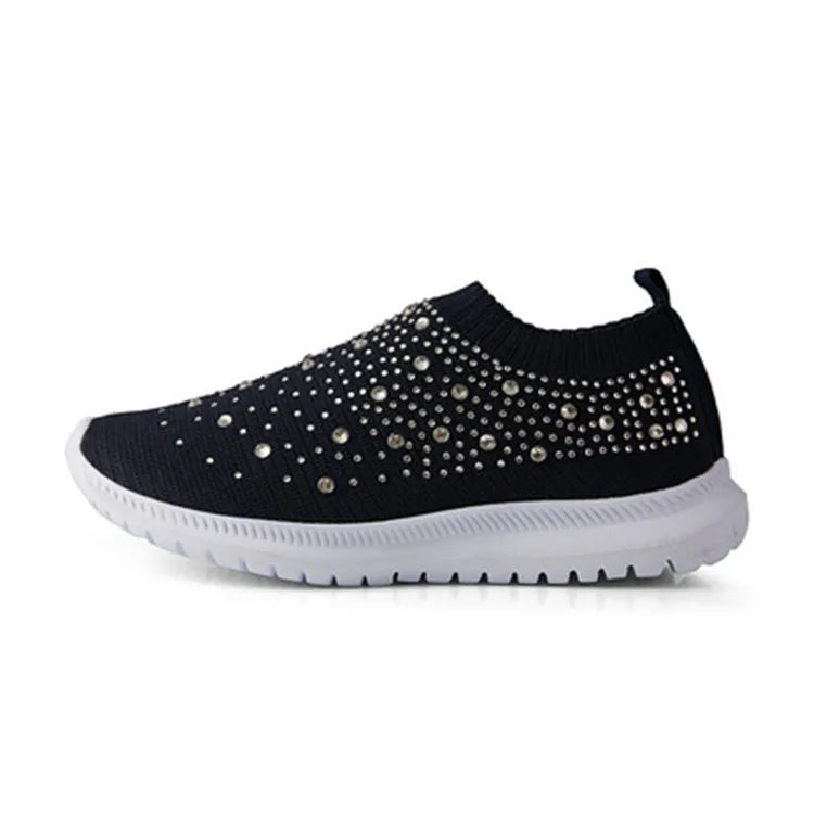 Spring Summer Designer Crystal Mesh Casual Cozy Loafers Running Breathable Vulcanized Shoes