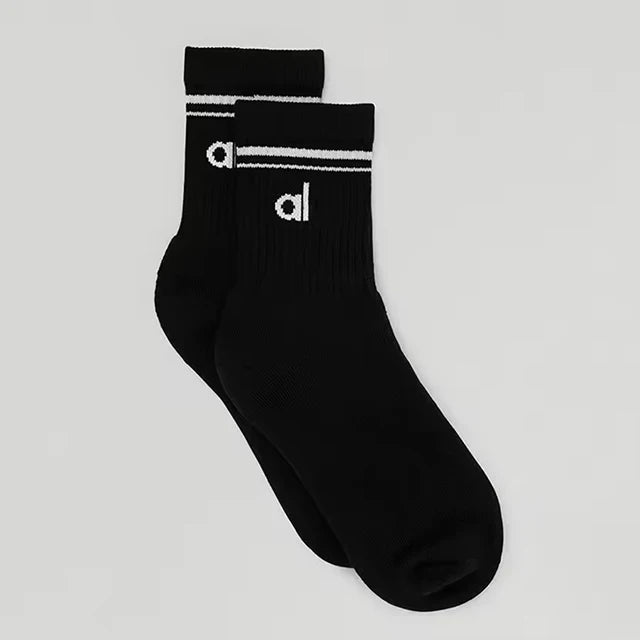 Yoga Women Socks Yoga Sports Casual Socks Cotton Sports Socks Seasonal Unisex Black and White Long Tube Accessories