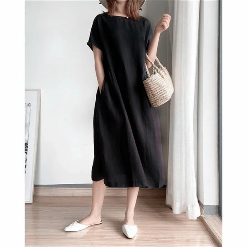 women's loose slimming dress women's summer mid-length skirt