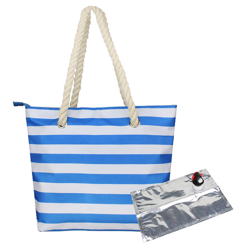 Beach Wine Cooler Bag Portable Thermal Tote Purse Travel Picnic Refrigerator Bag With Shoulder Strap