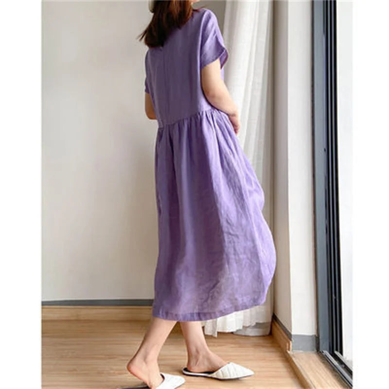 women's loose slimming dress women's summer mid-length skirt