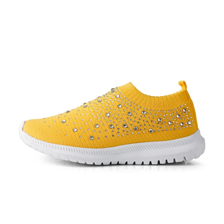 Spring Summer Designer Crystal Mesh Casual Cozy Loafers Running Breathable Vulcanized Shoes