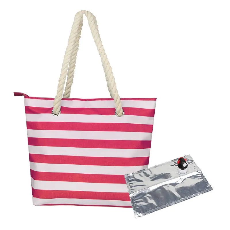 Beach Wine Cooler Bag Portable Thermal Tote Purse Travel Picnic Refrigerator Bag With Shoulder Strap