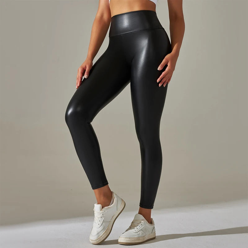 Oversized WOMEN'S Leggings, High Waisted Tight and Sexy PU Leather Pants, Colourful Yoga Pants for Women