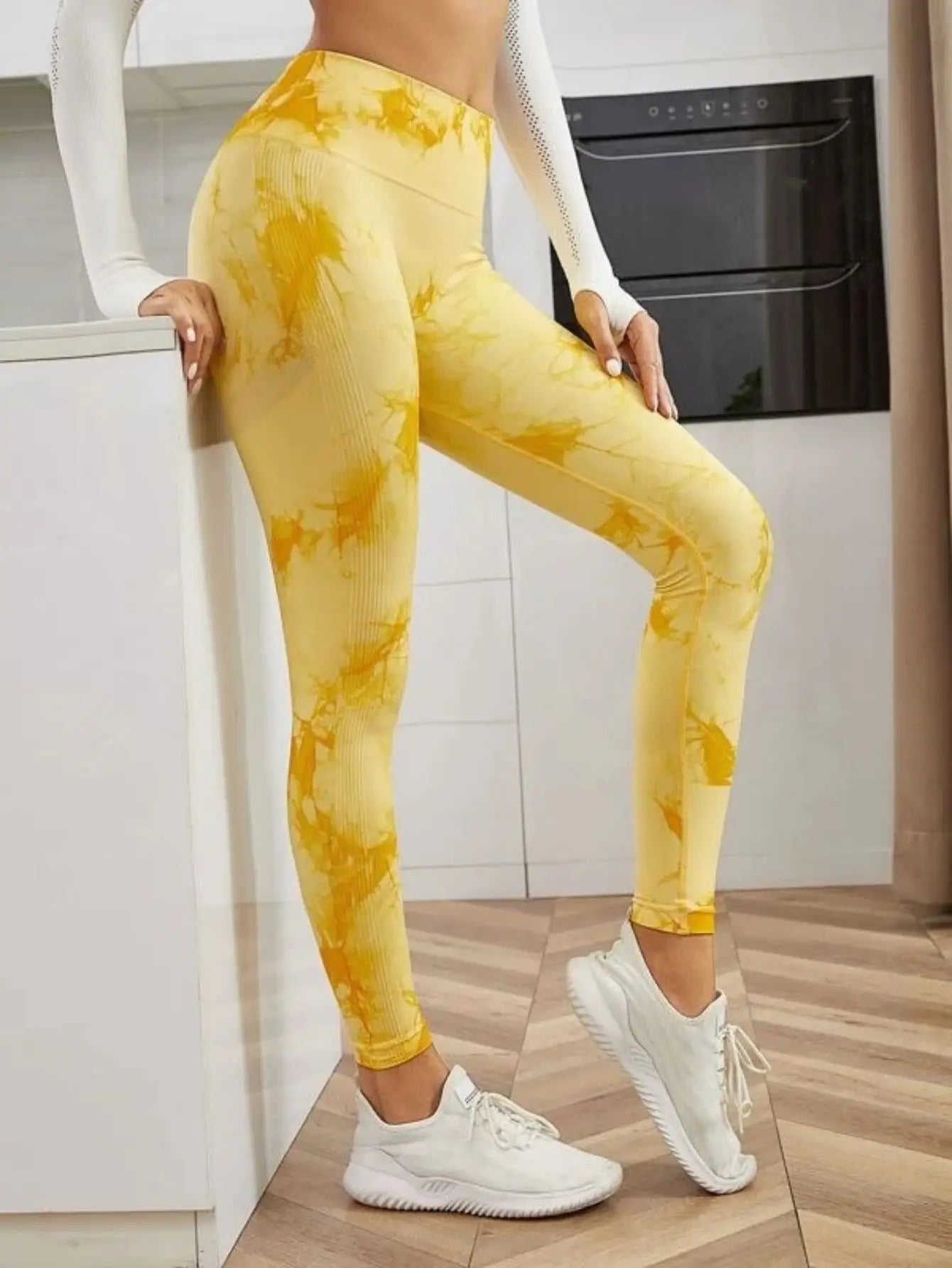 High Waist Leggings Women Tie Dye Leggings Fitness Sports Running Yoga Pants Hip Liftting Elastic Knitting Tights