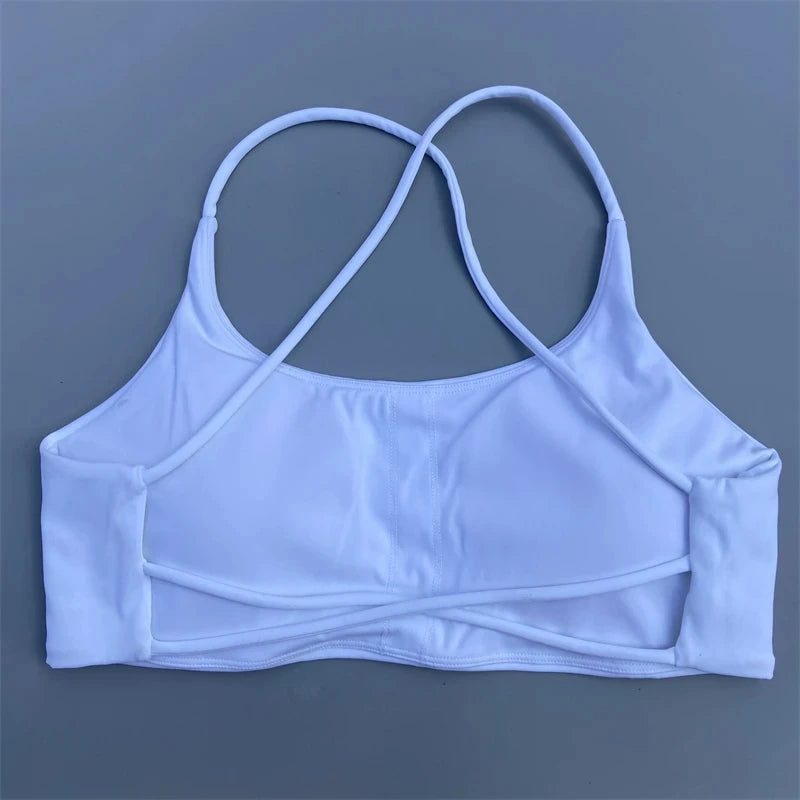 Solid Color Women Fitness Bra soft high strength Tight Sport Top Comprehensive Training Gym Yoga Underwear  Tight With Chest Pad