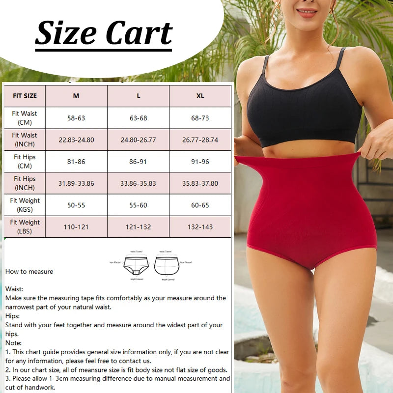 High Rise Shaping Panties Women Slimming Control Shapewear Solid Color Butt Lifter Underwear High Elastic Lingerie