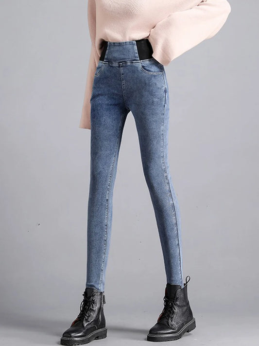 Pencil Jeans Women Spring Fall High Waist Skinny Denim Pants New Korean Casual Stretch Vaqueros Vintage Leggings Kot Pantolon